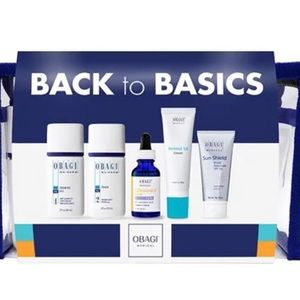 OBAGI Back to Basics Travel Pack. Cleanser,Toner, C, Retinol 1.0, Sun Shield